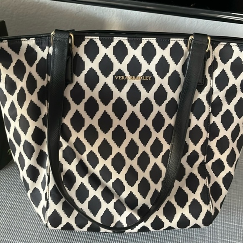 Vera Bradley Preppy Poly Small Ella Tote - ikat spots - nylon